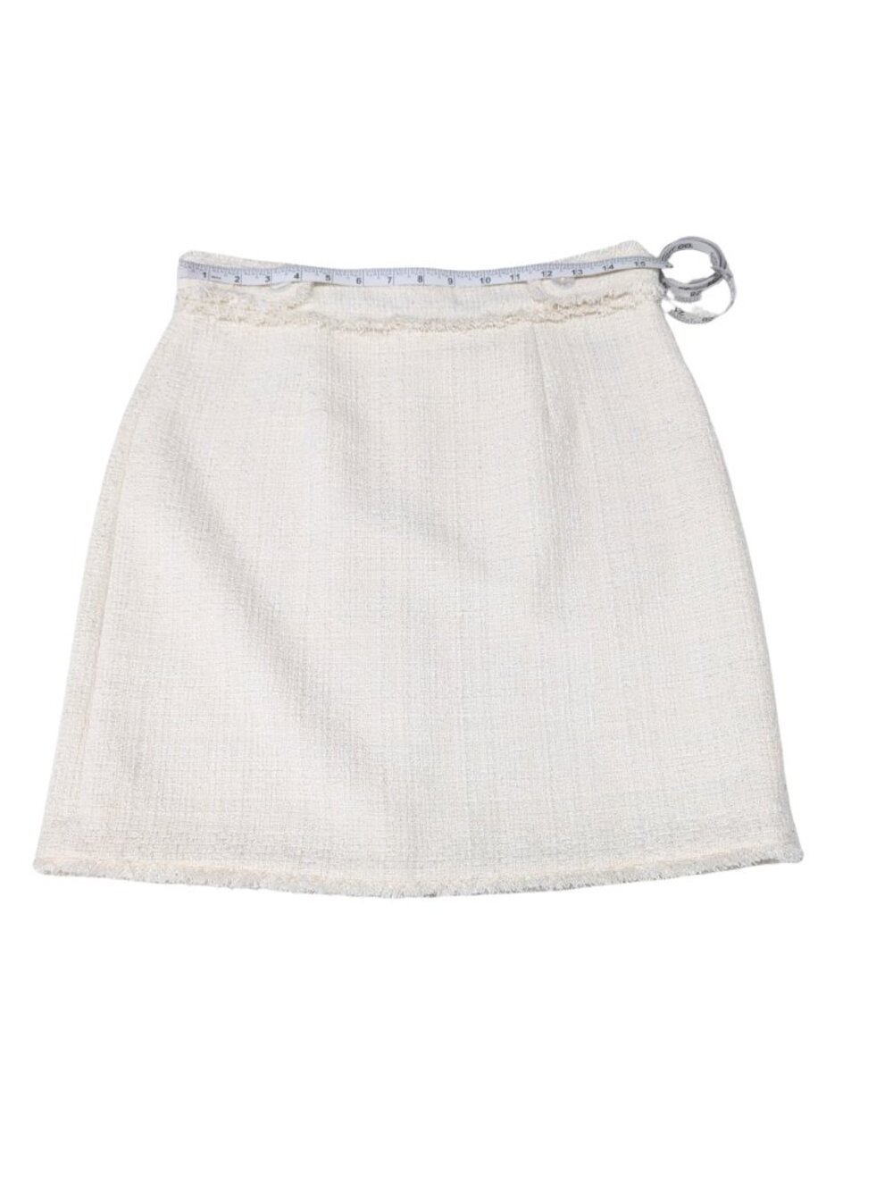 Brooks Brothers Ivory Metallic Tweed Fringe Skirt Size 6 NWT - Picture 4 of 9